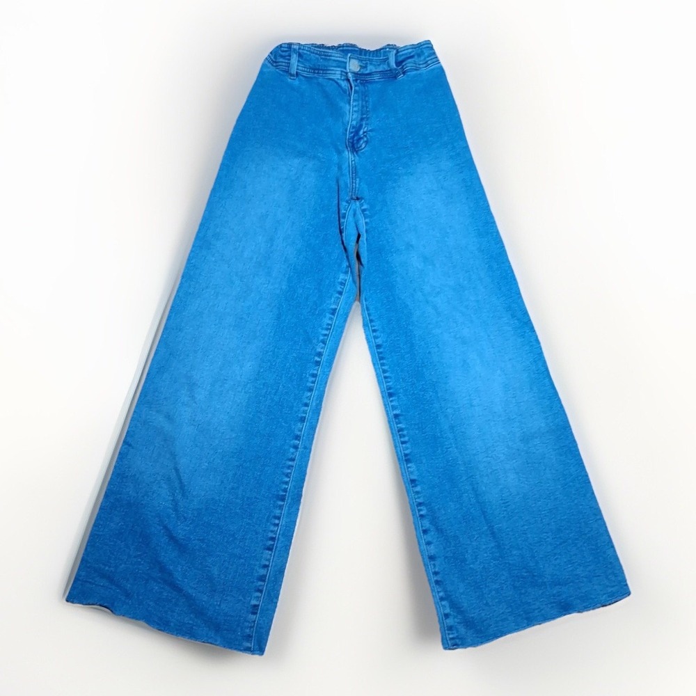 Zara Kids Blue Wide Leg High Waisted Denim Jeans Size 13-14